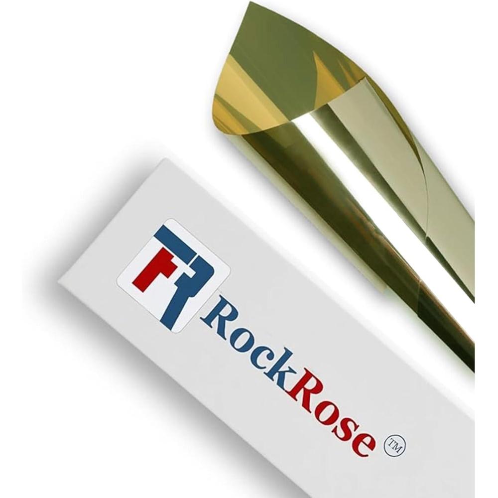 imageRockrose Professional Window Tint for Home  One Way Privacy Window Film for Home Offices Heat Blocker Reflective Adhesive Mirror Tint with 99 UV Block  BlackSilver 24 in x 25FTGoldsilver