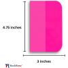 imageRockRose Pink PPF Squeegee Angled  4 x 3 inches  Film Application Tool for BubbleFree Professional Finishes  Compact and Efficient Vinyl Wrapping Squeegee 2 Units