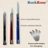 imageRockRose Stainless Steel Utility Knife  Premium Precision Crafting Tool with Retractable Design and SnapOff Blade  2 Units 9MM 30 Degree Knife