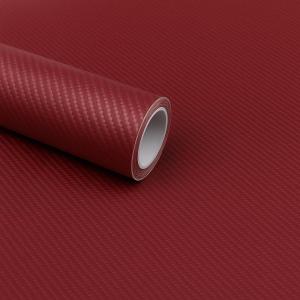 imageRockRose 3D Matte 3D Black Carbon Fiber Vinyl Wrap AntiWrinkle Air Release Automotive Bubble Wrap Self Adhesive Car Vinyl Sticker DIY Decals 1FT x 10FTBurgundy Red