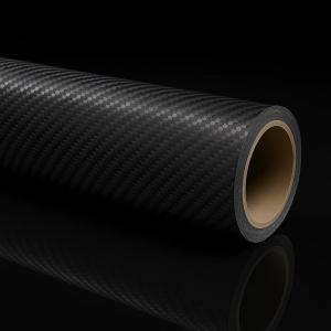 imageRockRose 7D High Gloss 7D Silver Carbon Fiber Vinyl Wrap AntiWrinkle Air Release Automotive Bubble Wrap Self Adhesive Car Vinyl Sticker DIY Decals 1FT x 10FT5D Black
