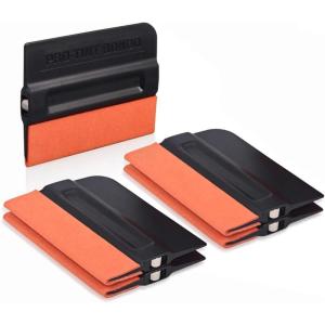 imageRockRose Black Bondo Squeegee w Felt  4 Inch Precision Window Tinting Tool for Auto Glass Vinyl Wraps and Paint Applications  3 Units Pack Black w FeltBlack w Felt