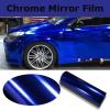 imageRockRose Mirror Brushed Chrome Vinyl Wrap AntiWrinkle Air Release Automotive Bubble Wrap Self Adhesive Car Vinyl Stickers DIY Decal 5FT x 60FT BlackBlue