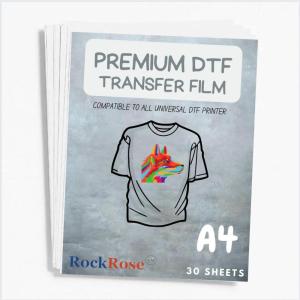 imageRock Rose DTF Film Roll DTF Transfer Film 13quot x 328 FT PreTreat Sheet PET Heat Transfer Paper for DYI Direct Print on TShirts Textile Double Sided CoatingA4 30 Sheets